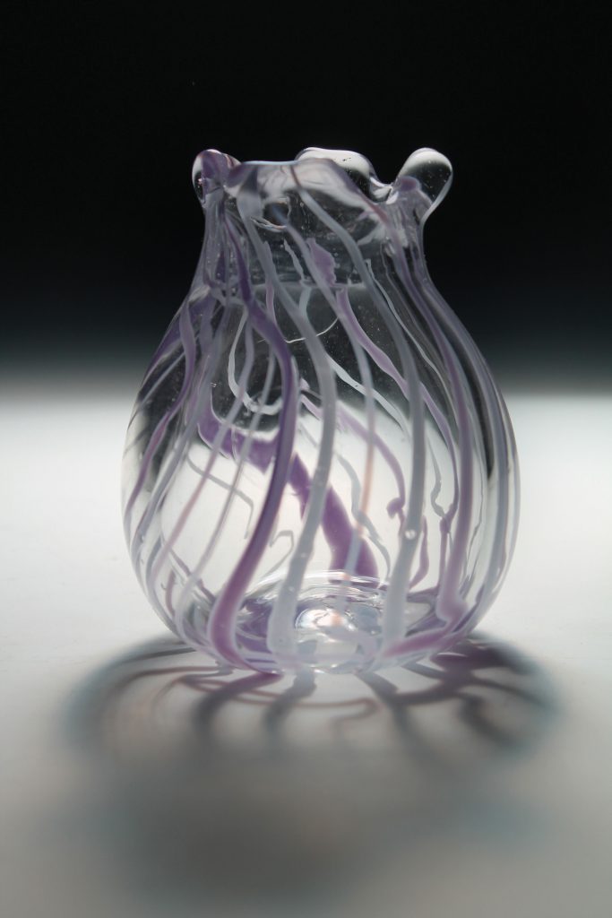 glass vase made by student