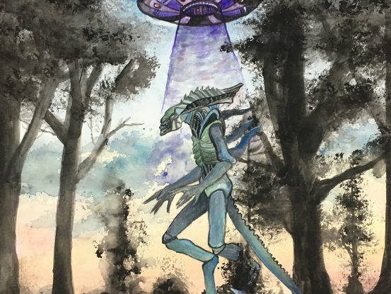painting of an alien by Emily Broadwell