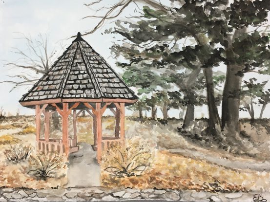 painting of a gazebo by Emily Broadwell