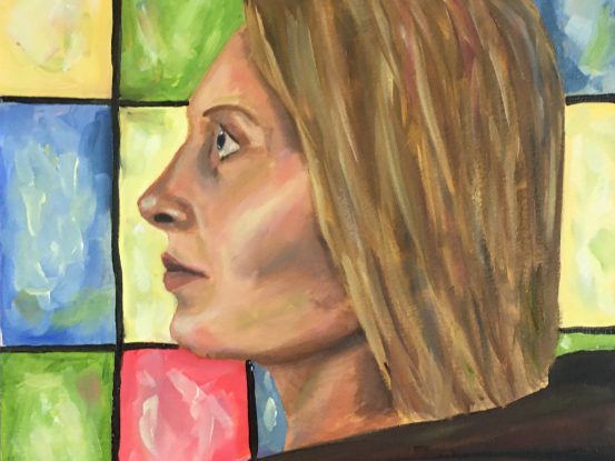 self portrait painting by Erin Mehlin