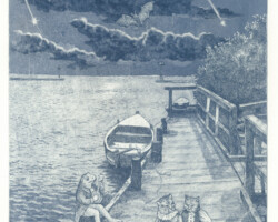 <b>Anna Janusz-Strzyż</b><br><i>A spectacle of moonlight</i><br>2021<br>etching, aquatint, dry point<br>29.4 cm × 38.2 cm