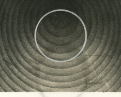<b>Anna Trojanowska</b><br><i>NO GRAVITY</i><br>2022<br>lithograph on Carrara marble<br>31 cm × 41 cm