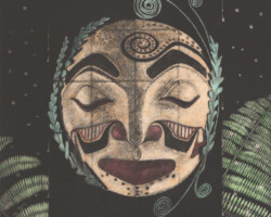 <b>Christopher Nowicki</b><br><i>Fern Woman</i><br>2020<br>mezzotint (colored by hand)<br>35 cm × 44 cm