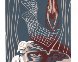 <b>Natalia Moroz</b><br><i>Distortion of Personality</i><br>2005<br>linocut<br>15 in x 16.5 in